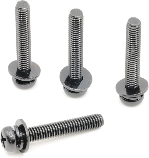 Replacement Screws, 1 Set of Metric Screws (Model RS-198456), Pan Head - Philips Drive - Black Plated (Pack of 4)