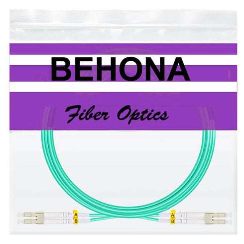LC to LC Fiber Patch Cable OM3 1M/3ft, 10GB Duplex 50/125um Multimode Fiber Cord LSZH