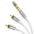 MOSWAG 1/4 inch TRS to Dual RCA Audio Cable, Heavy Duty Gold Plated Copper Shell Y Splitter Cable