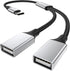 USB C to Dual USB Female Adapter, Type C to Dual USB Splitter for MacBook Pro, Google Pixel, Galaxy S9