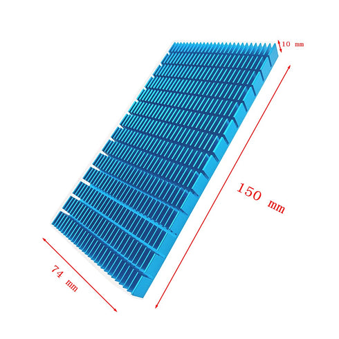 Aluminum Heat Sink Module Cooler Fin Heat Radiator Board for Amplifier Transistor Devices - Blue Tone 150mm x 74mm x