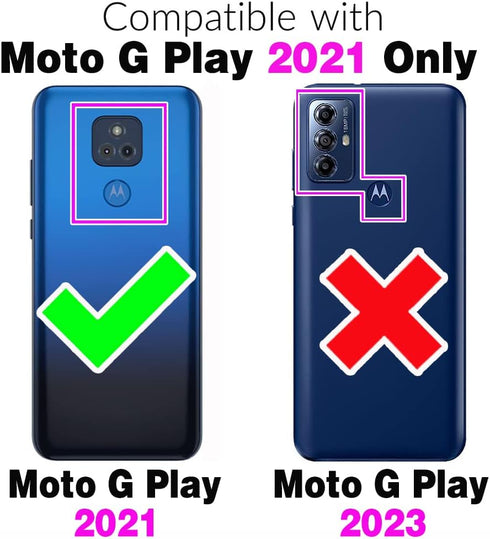 Asuwish Phone Case for Moto G Play 2021, Wallet Cover with Tempered Glass Screen Protector, Leather Flip Credit Card