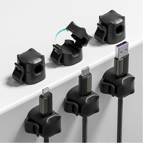 JIYHF 6 Pack Cable Clips - Adhesive Cord Organizer for Home Office Desk,