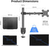 suptek Single Laptop Notebook Desk Mount with Tray for 13-27 inch Computer Screen, Adjustable Laptop Desk Arm