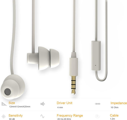 Sleeping Headphones - in-Ear Soundproof Earplug Soft Earbuds with Mic for Insomnia, Air Travel, Bedtime