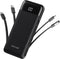 Portable Charger 10000mAh Slim Battery Pack with Built-in Cables, 6 Outputs, 3A High Speed for iPhone Samsung Pixel LG