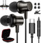 USB C Headphone Type C Earphone Magnetic Wired Earbud for iPhone 15 Pro Max, Samsung S24 Ultra, Noise Canceling