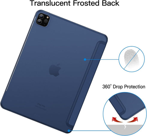 JETech Case for iPad Pro 11 Inch - Slim Hard Back Shell Smart Cover with Auto Wake/Sleep, 2022/2021/2020 Model (Navy)