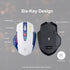 Wireless Mouse with Visible Battery Display - Rechargeable 2.4G USB Optical Mouse for Laptop PC, White and Blue