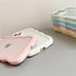iPhone 15 Plus Case (Pink) - Clear Cute Curly Wave Frame Shape Shockproof Soft Protective Cover for Women