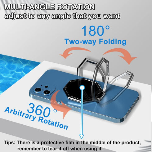 Cellphone Ring Holder Finger Kickstand – Foldable 360° Rotation Cell Phone Stand for Desk – Magnetic Car Mount, Metal