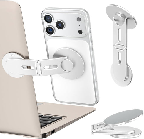 ALAFLY Magnetic Laptop Phone Holder, Foldable Hidden Mount Compatible with iPhone 17/16/15/14/13 &