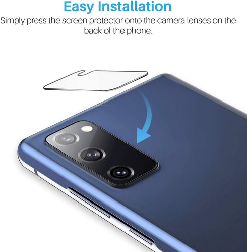 Samsung Galaxy S20 FE 5G Screen Protector & Camera Lens Protector 3 Pack - LK, Tempered Glass, Easy Frame, Case