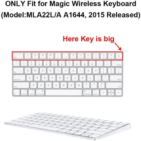 Silicone Keyboard Cover Skin Protector for Magic Wireless Bluetooth Keyboard MLA22LL/A (A1644,2015 Released) European ISO Layout,Ombre Blue