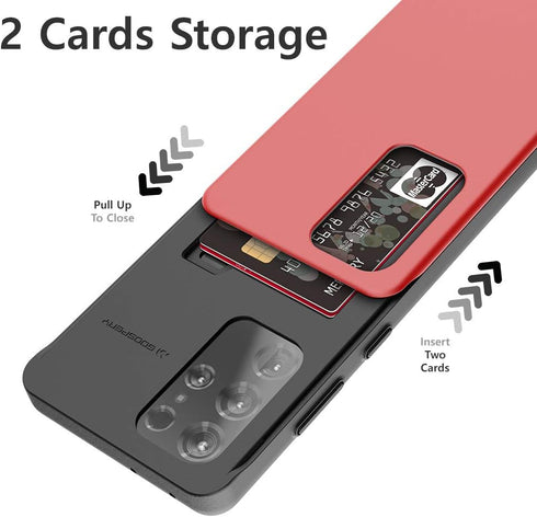 GOOSPERY Sky Slide for Galaxy S21 Ultra Case 6.8" (2021), Card Holder Case, Dual Layer Protective Bumper with Wallet