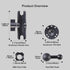 Industrial Tablet Mount for Truck & Vehicle, Heavy Duty Drill Base iPad Holder, Adjustable Aluminum Arm for 4.7"-12.9"
