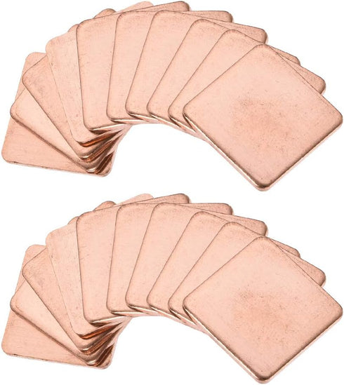 uxcell Flat IC Chipset Thermal Copper Heatsink for CPU GPU, 20 x 20 x 1.5mm, 20pcs