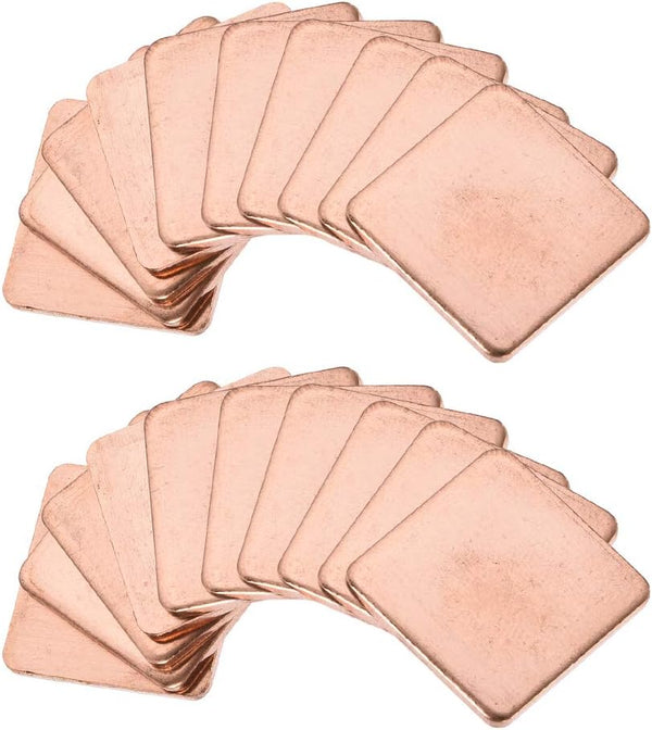 uxcell Flat IC Chipset Thermal Copper Heatsink for CPU GPU, 20 x 20 x 1.5mm, 20pcs