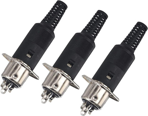 jing 7 Pin DIN Male Plug Female Adapter Socket, Panel Mount Chassis Audio AV Solder Connector, 3 Sets