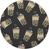 PopSockets Lots of Boba Tea Bubble Milk Tea on Black Standard PopGrip