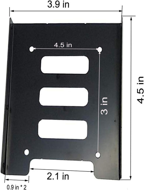 SSD HDD Holder 2.5 to 3.5 Mounting Bracket Hard Drive Adapter (2 Pack) (Black)