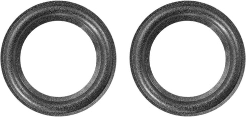 Speaker Foam Edge Surround Rings - Rubber Perforated Subwoofer Replacement Parts, 2 Inch/Black, 2 Pack
