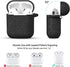 for Airpod Case & Airpods 2nd Generation Case Leopard Engraved Skin Cover Compatible with AirPods 2nd/1st Charging Case,Cute Soft Silicone Full Protective, Front LED Visible, Black