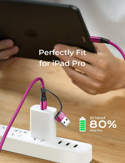 AINOPE 10FT USB C to USB C Cable - Fast Charging for iPad Pro, iPhone 15 Pro Max, MacBook, Samsung Galaxy S24.