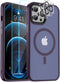 SUPFINE Magnetic iPhone 12 Pro Max Case, Matte Purple, Compatible with MagSafe, 2X Screen & Camera Protectors