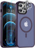 SUPFINE Magnetic iPhone 12 Pro Max Case, Matte Purple, Compatible with MagSafe, 2X Screen & Camera Protectors