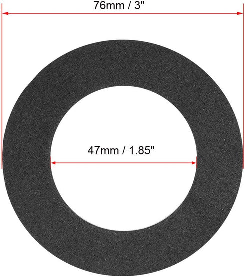 uxcell 3 Inch Black EVA Foam Speaker Edge Surround Rings Replacement Parts for DIY or Speaker Repair