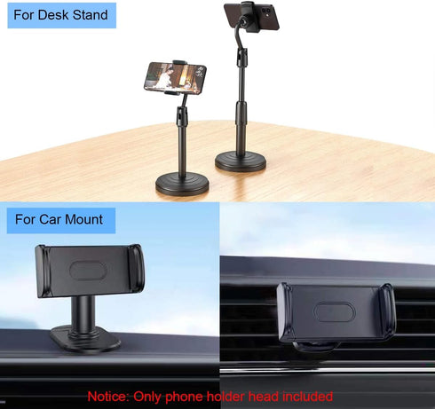 Phone Holder for Ring Light, 2 Pack Phone Mount Attachment, Clamp Mount for Ring Light and Car Mount
