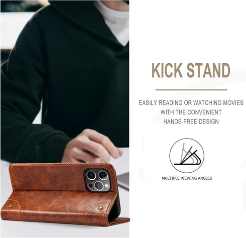 SINIANL 13 13 13 6.1 inch 2021 Compatible with iPhone Leather Case, iPhone Wallet Folio Case Book Design with Magnetic