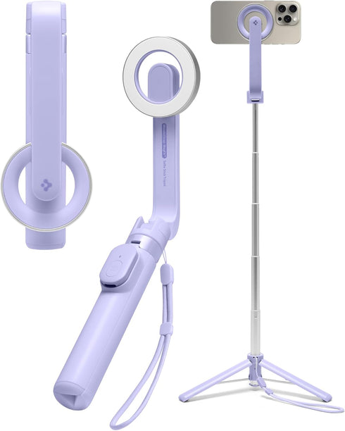 Spigen S571W MagSafe Selfie Stick Tripod Stand with Bluetooth Remote Control, 24" Extendable for iPhone 16/15/14/13