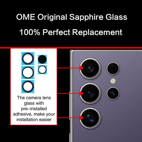 2PCS ASDAWN Back Rear Camera Lens Glass Replacement for Galaxy S24 Ultra 6.8 Inches Repair Kit