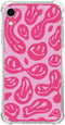Pink Melting Smile Face Case for iPhone XR, Aesthetic Trippy Smiling Face TPU Bumper Cover for Teens Men Women