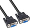 DTECH 6 ft RS232 Serial Cable, Female to Female, 9 Pin Straight Through, Black, 2 Meters