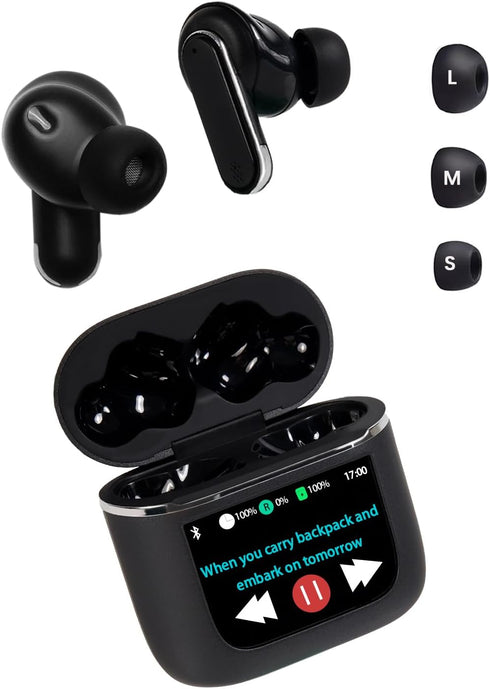 Touch Screen Wireless Earbuds, ANC ENC Bluetooth Headset, IPX56 Waterproof, for iOS/Android Business Use