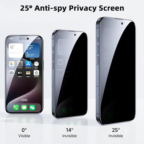 2 Pack Privacy Screen Protector for iPhone 14 Plus/13 Pro Max, 6.7 Inch Tempered Full Screen Glass, Auto