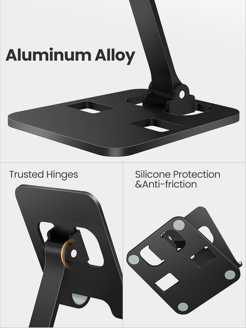 Anifrim 17 16 15 14 13 12 11 S25 S24, Phone Stand for Desk, Dual Folding Cell Phone Holder, Fully Adjustable Portable