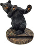 The Bridge Collection 5" Black Bear Cellphone Stand - Black Bear Decor