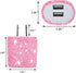 USB Wall Charger Bling 5V/2.4A 24W Dual Port Fast Charger Plug Cell Phone Block Adapter Pink for iPhone Android Samsung