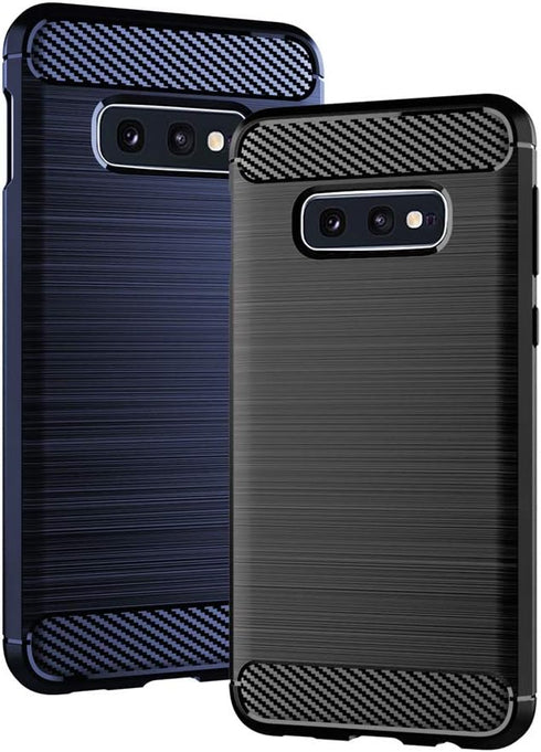 Asuwish Phone Case for Samsung Galaxy S10e, Slim Protective Silicone Cover with Tempered Glass Screen Protector, Navy