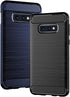 Asuwish Phone Case for Samsung Galaxy S10e, Slim Protective Silicone Cover with Tempered Glass Screen Protector, Navy