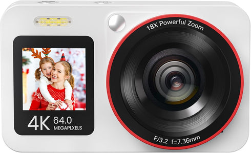 TMEZON 4K Digital Camera, 1 Count 64MP Auto FocusDigital Camera, Compact & Portable