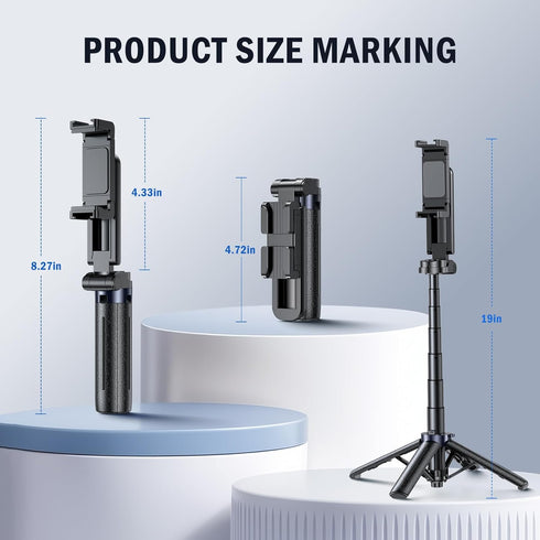 Hesheng MINI Selfie Stick for Phone,Portable Small Size Travel Compact Phone Selfie Stick with Detachable Bluetooth