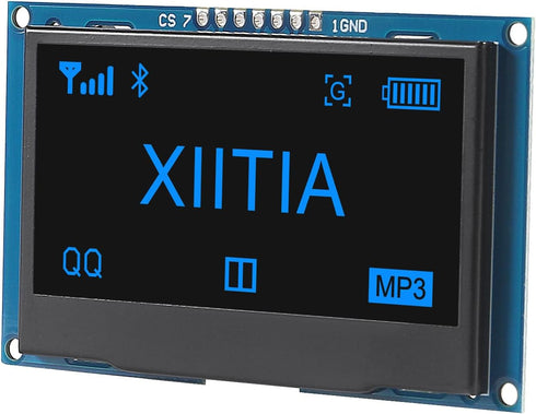 XIITIA 2pcs 2.42" SSD1309 128x64 2.42 Inch I2C 7 OLED Display Module OLED LCD Display Module IIC SPI Pin (Blue Light)