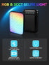 GLOUEN 4 10 3000mAh RGB Selfie Light for iPhone, Portable Phone Light Clip with Light Modes & Brightness Levels