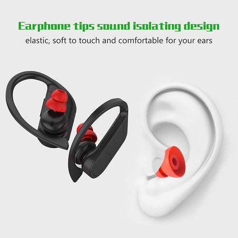 Replacement Eartips Silicone Earbuds Buds Set Earplug Compatible with PowerBeats Pro Beats Wireless Headset and universal for 3.8mm caliber headset(Oranger)