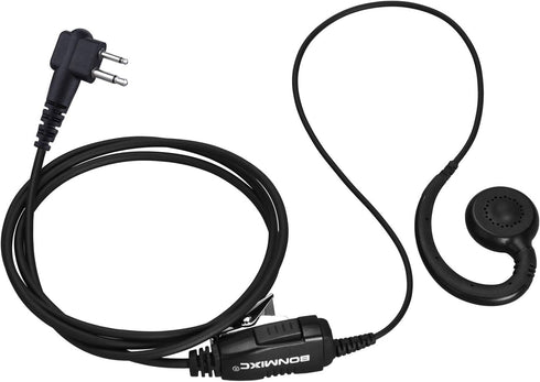 2-Pack Walkie Talkie Earpieces, 2.5mm/3.5mm 2-Pin Headset with PTT Mic for Motorola Radios